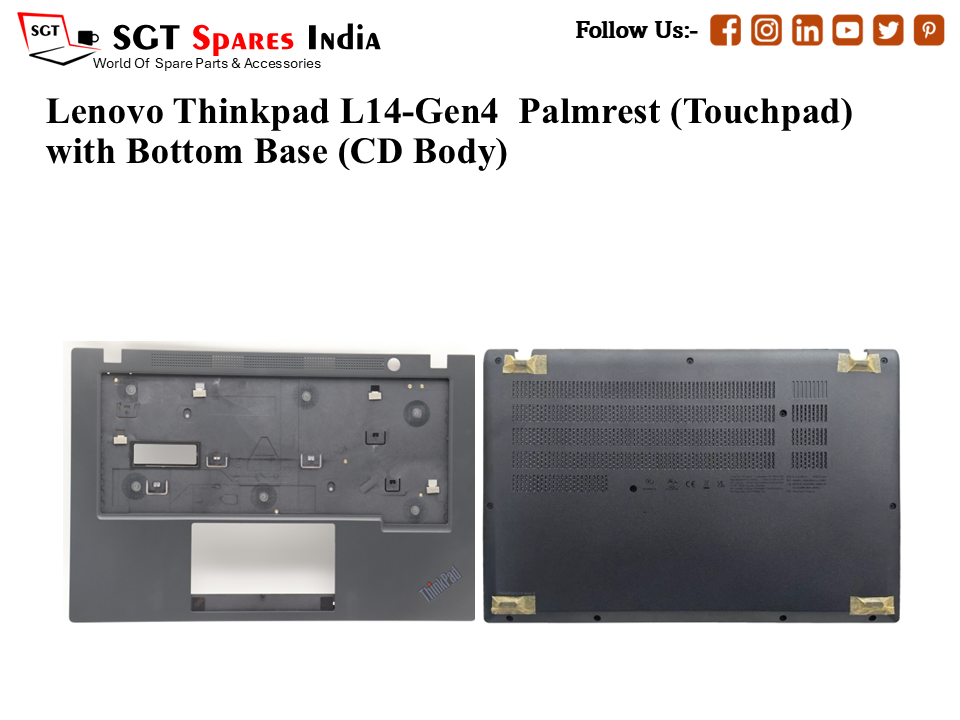 Lenovo Thinkpad L14-Gen4 Palmrest (Touchpad) with Bottom Base (CD Body)