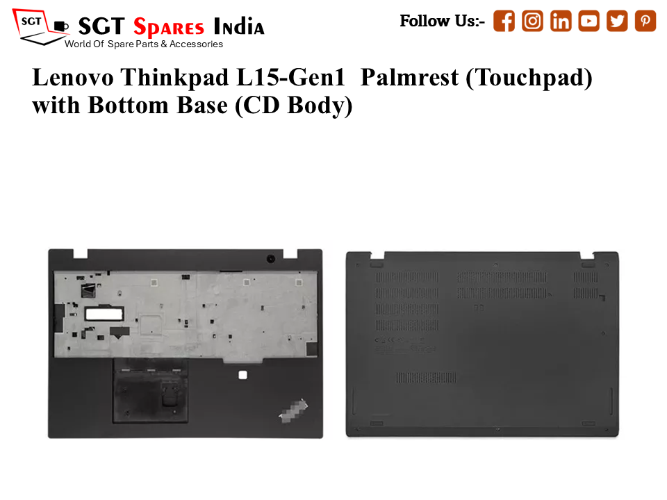 Lenovo Thinkpad L15-Gen1 Palmrest (Touchpad) with Bottom Base (CD Body)