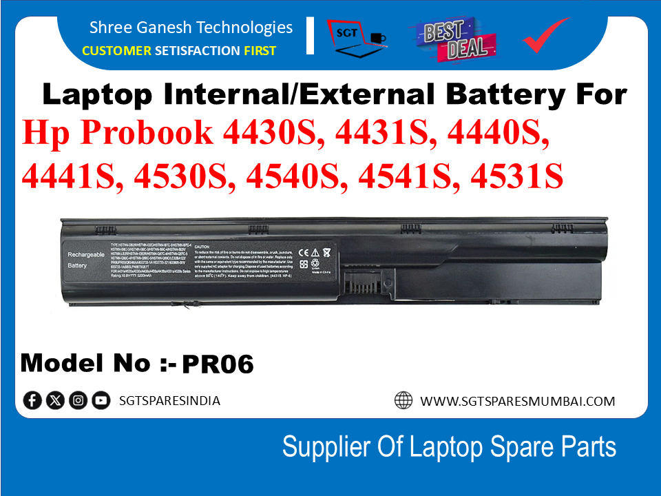 H-P PR06 External Battery For Hp Probook 4430S, 4431S, 4440S, 4441S, 4530S, 4540S, 4541S, 4531S