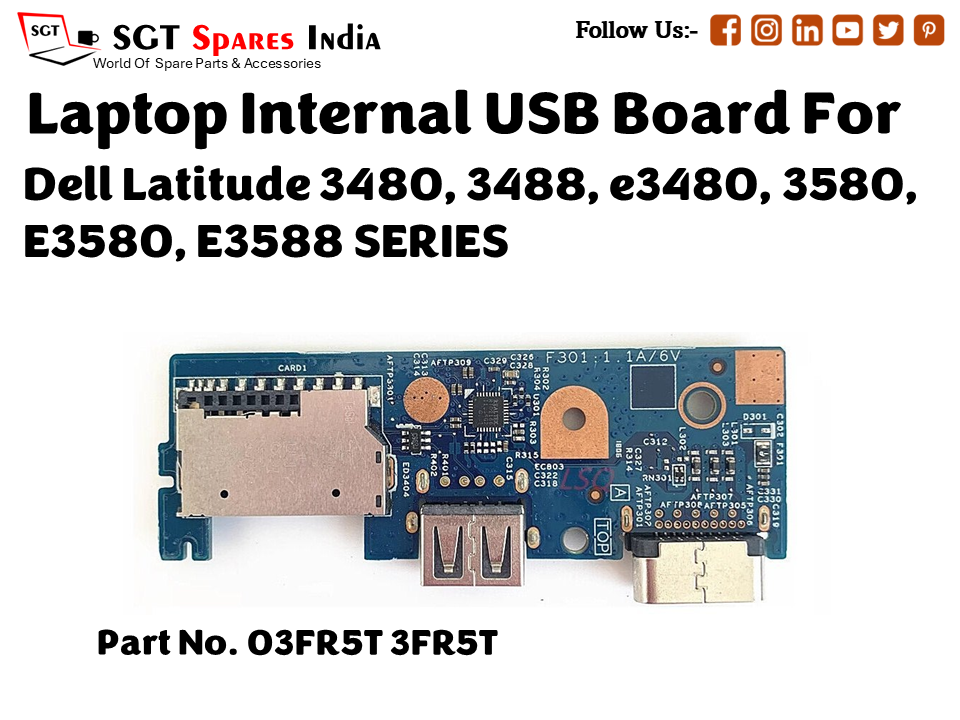 laptop Internal USB or IO board For Dell Latitude 3480, 3488, e3480, 3580, E3580, E3588 SERIES Part no. 03FR5T 3FR5T