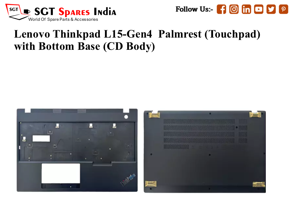 Lenovo Thinkpad L15-Gen4 Palmrest (Touchpad) with Bottom Base (CD Body)