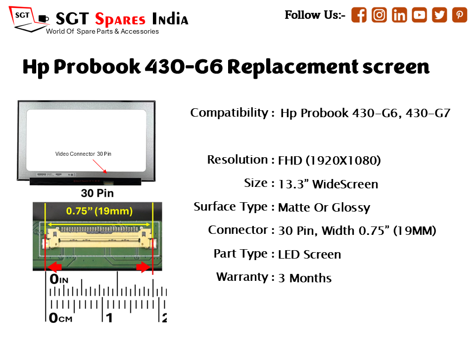 Hp Probook 430-G6 Replacement screen