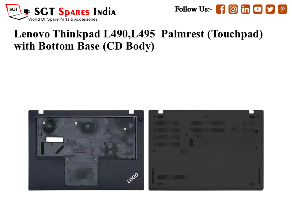 Lenovo Thinkpad L490,L495 Palmrest (Touchpad) with Bottom Base (CD Body)