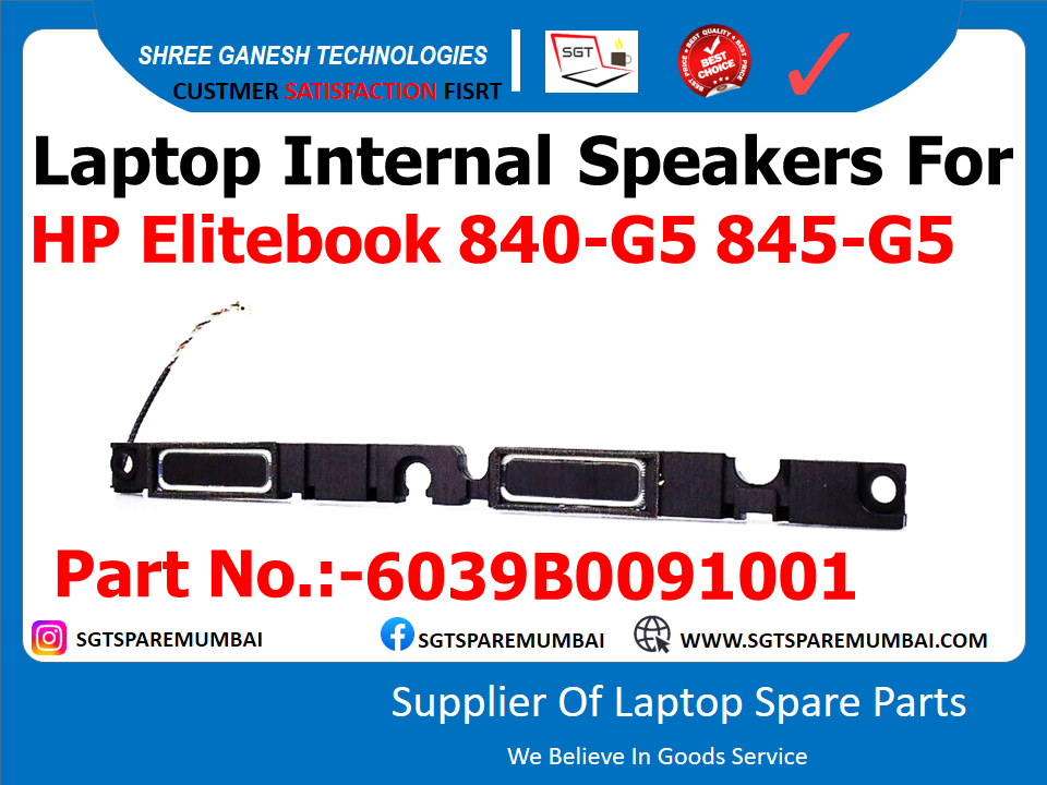Laptop Internal Speakers For HP Elitebook 840-G5 845-G5 840-G6, 845-G6 Part No.:-6039B0091001