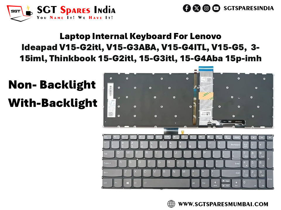 Laptop Internal Keyboard For Lenovo Ideapad V15-G2itl, V15-G3ABA, V15-G4ITL, V15-G5, 3- 15iml, Thinkbook 15-G2itl, 15-G3itl, 15-G4Aba 15p-imh Non- Backlight With-Backlight Non- Backlight With-Backlight