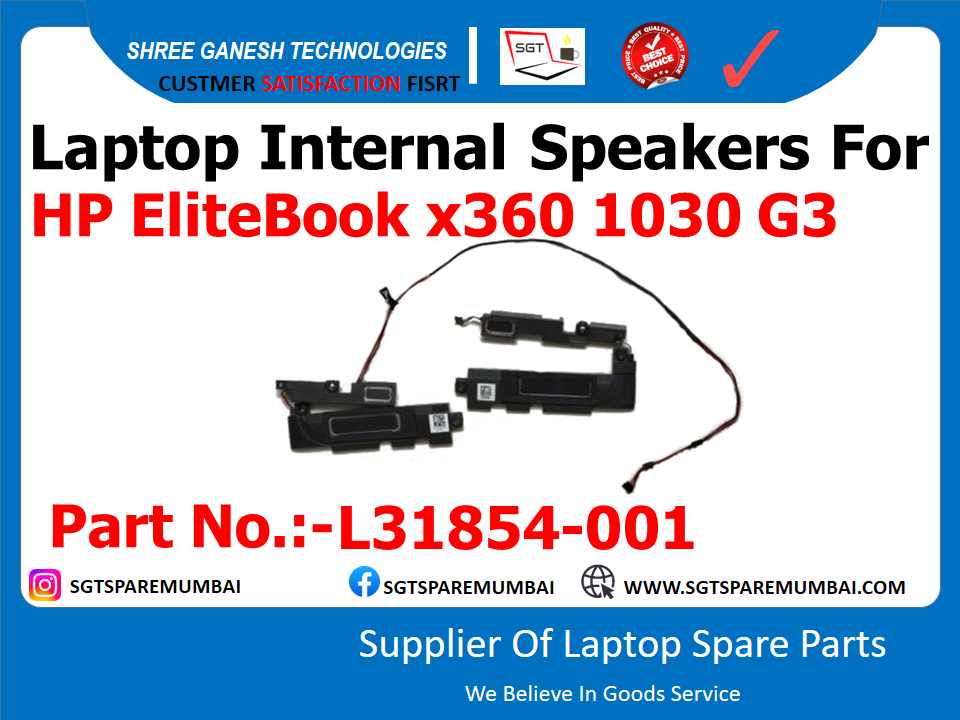 Laptop Internal Speakers For HP EliteBook x360 1030-G3 Part No.:-L31854-001