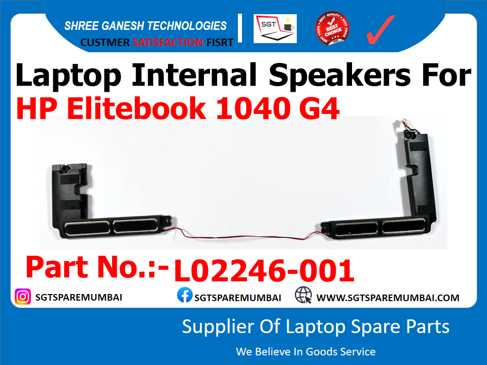 Laptop Internal Speakers For HP Elitebook 1040-G4 Part No.:-L02246-001