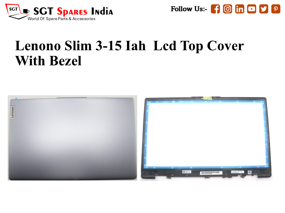 LAPTOP LCD TOP COVER WITH BAZEL FOR LENONO SLIM 3-15 IAH ,