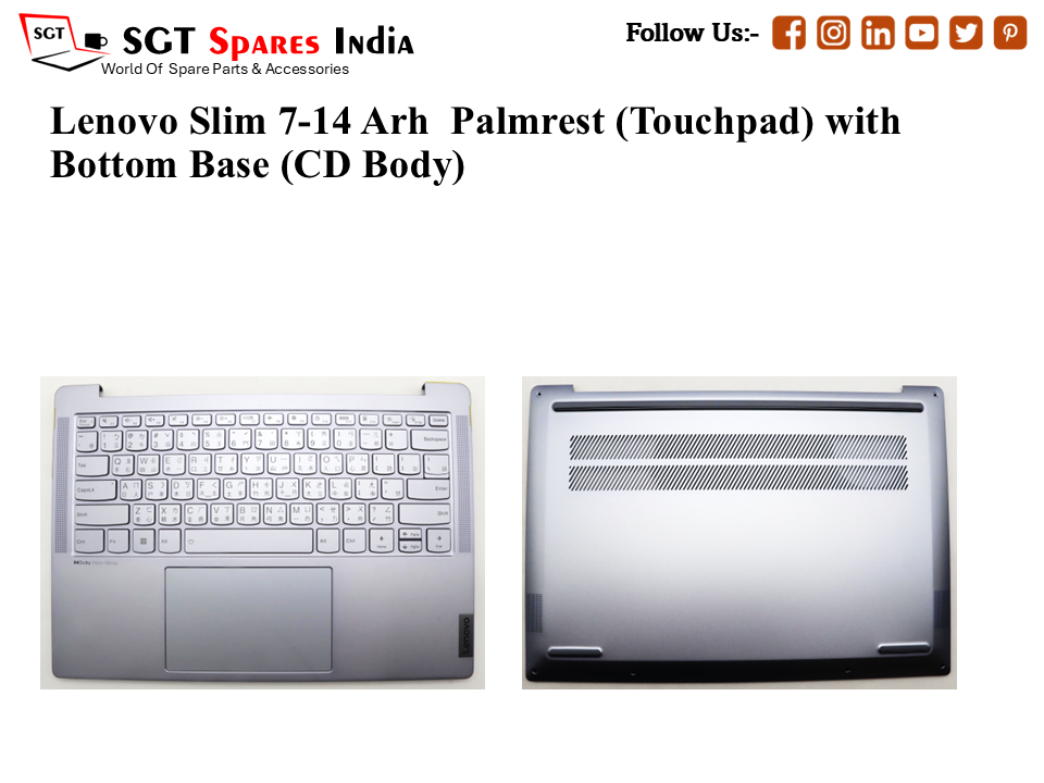 Lenovo Slim 7-14 Arh Palmrest (Touchpad) with Bottom Base (CD Body)