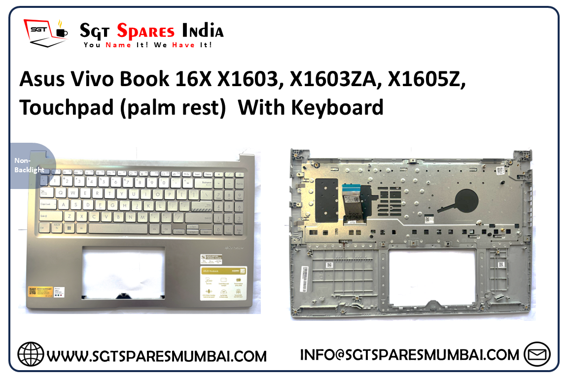 Asus Vivo Book 16X X1603, X1603ZA, X1605Z, Touchpad (palm rest) With Keyboard , Silver Colour , Non Backlight