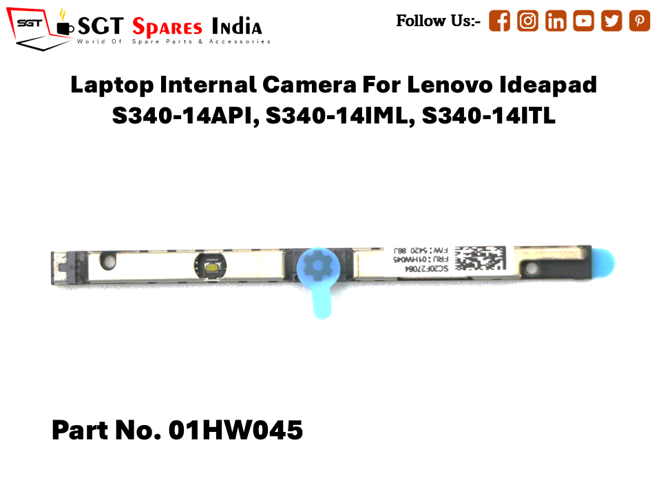 Laptop Internal Camera For Lenovo Ideapad S340-14API, S340-14IML, S340-14ITL Part No. 01HW045