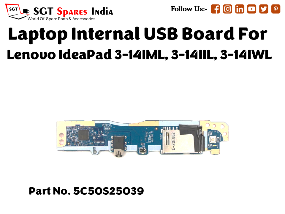 laptop Internal USB or IO board For Lenovo IdeaPad 3 14IML, 3 14IIL, 3 14IWL Part no. 5C50S25039