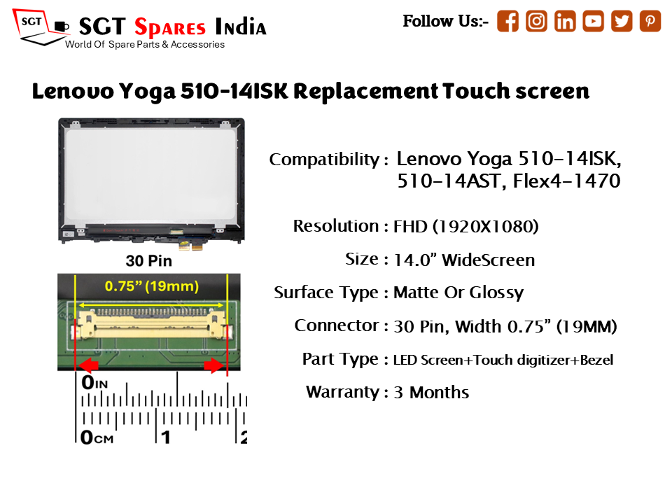 Lenovo Yoga 510-14ISK Replacement Touch screen