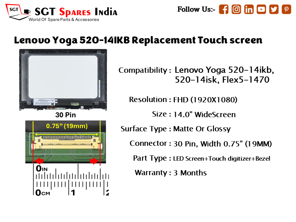 Lenovo Yoga 520-14IKB Replacement Touch screen