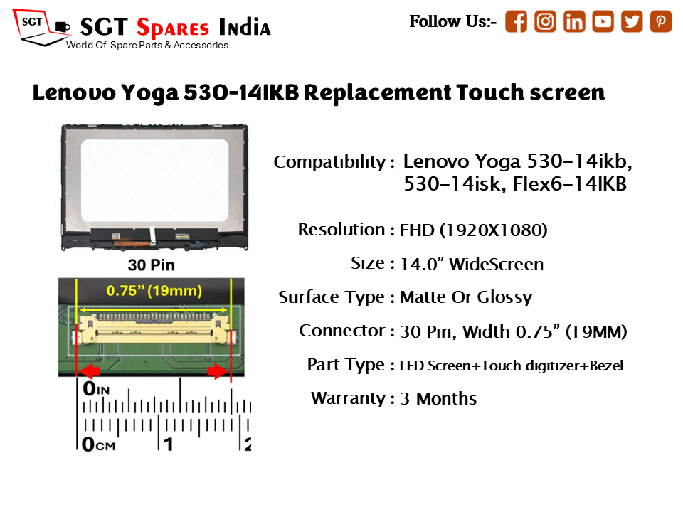 Lenovo Yoga 530-14IKB Replacement Touch screen