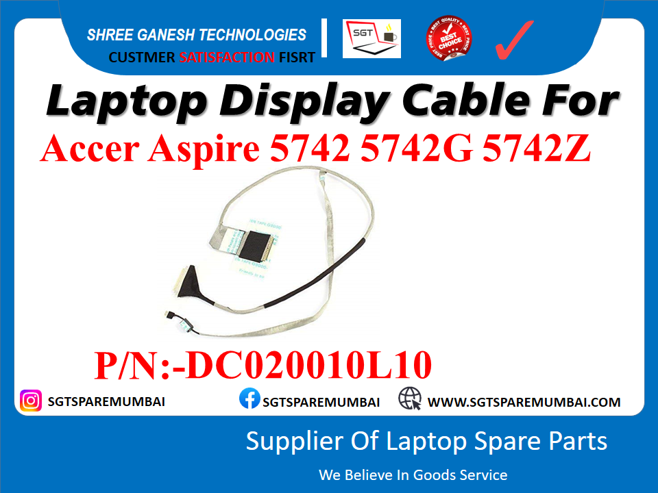 Laptop Display Cable For Accer Aspire 5742 5742G 5742Z P/N:-DC020010L10