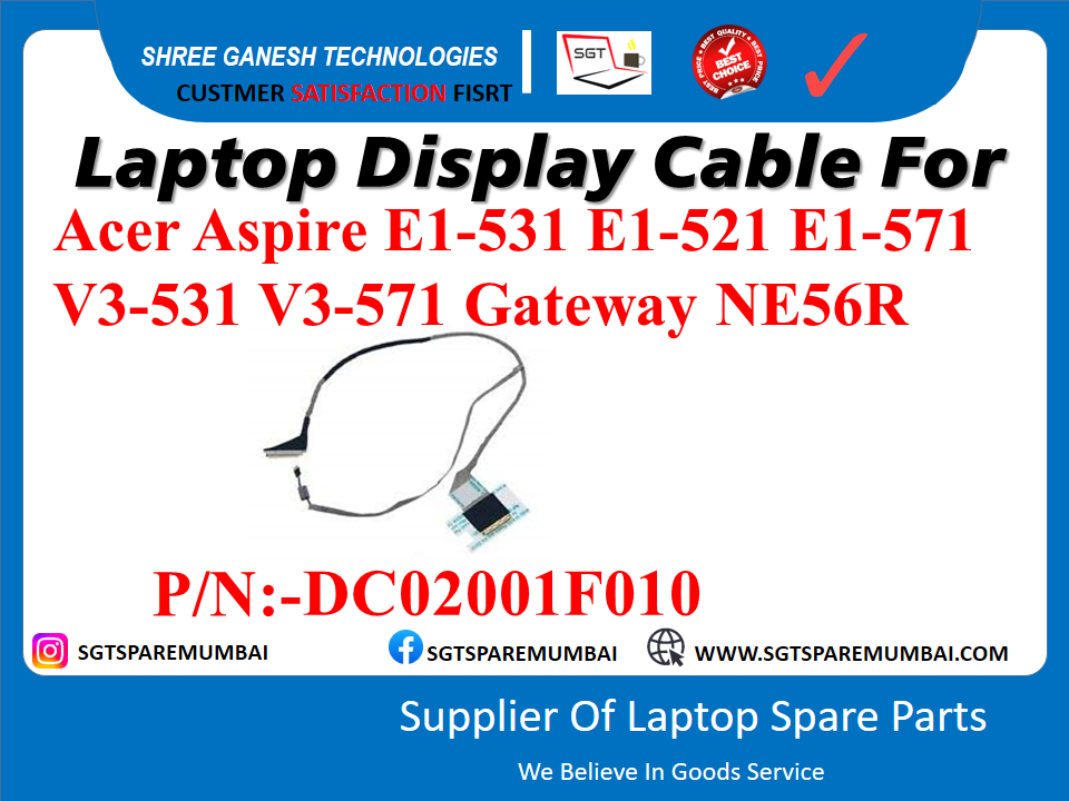 लैपटॉप डिस्प्ले केबल Acer Aspire E1-531 E1-521 E1-571 V3-531 V3-571 गेटवे NE56R P/N:-DC02001F010 के लिए