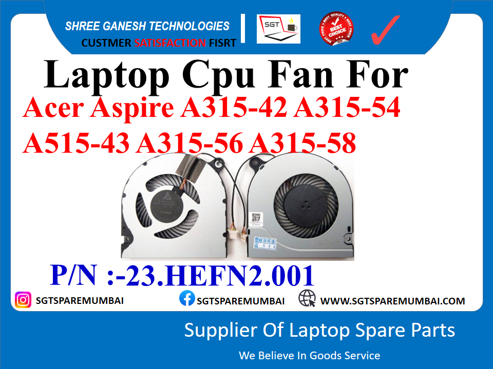 लैपटॉप सीपीयू फैन एसर एस्पायर A315-42 A315-54 A515-43 А315-56 А315-58 P/N:-23.HEFN2.001 के लिए