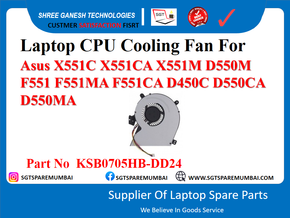 लैपटॉप CPU कूलिंग फैन Asus X551C X551CA X551M D550M F551 F551MA F551CA D450C D550CA D550MA पार्ट नंबर KSB0705HB-DD24 के लिए