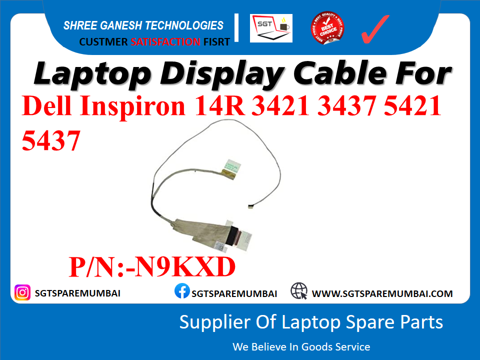 Dell Inspiron 14R 3421 3437 5421 5437 рдХреЗ рд▓рд┐рдП рд▓реИрдкрдЯреЙрдк рдбрд┐рд╕реНрдкреНрд▓реЗ рдХреЗрдмрд▓ P/N:-N9KXD