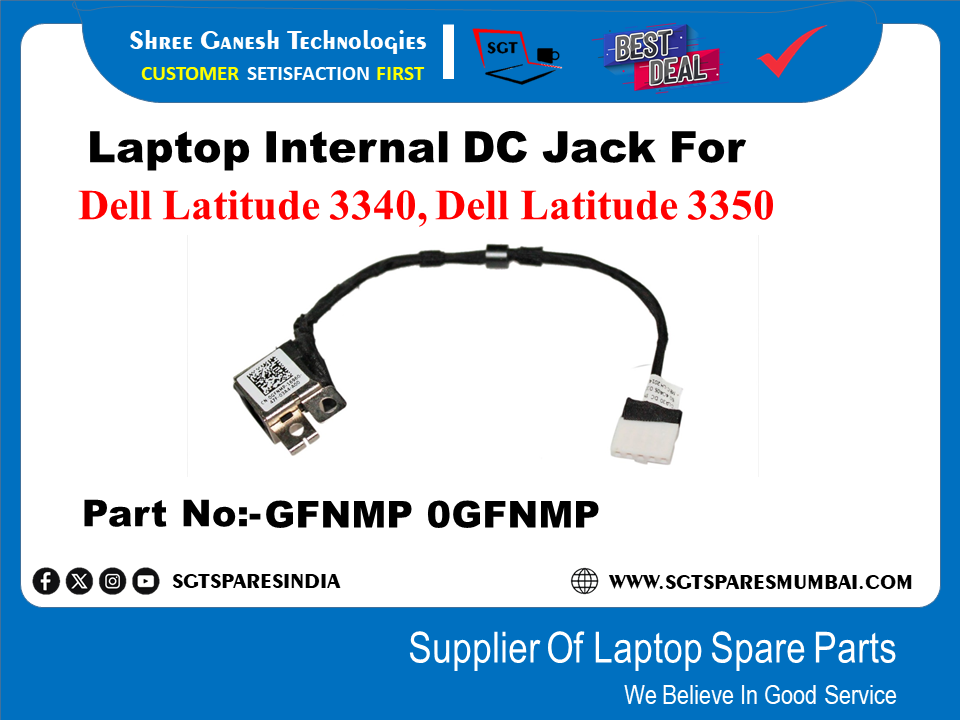 Dell Latitude 3340, Dell Latitude 3350 рдХреЗ рд▓рд┐рдП рд▓реИрдкрдЯреЙрдк рдЗрдВрдЯрд░рдирд▓ DC рдЬреИрдХ рдкрд╛рд░реНрдЯ рдирдВрдмрд░:-GFNMP 0GFNMP