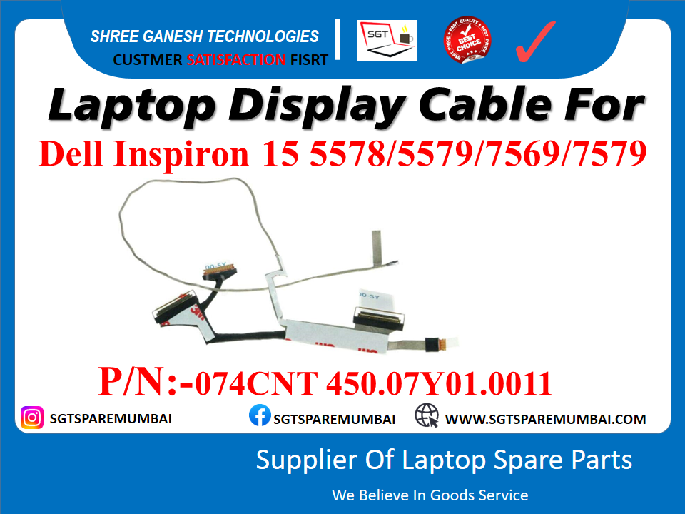 Dell Inspiron 15 5578/5579/7569/7579 рдХреЗ рд▓рд┐рдП рд▓реИрдкрдЯреЙрдк рдбрд┐рд╕реНрдкреНрд▓реЗ рдХреЗрдмрд▓ P/N:-074CNT 450.07Y01.0011