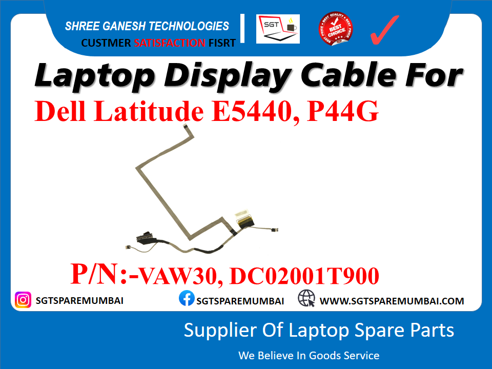 Laptop Display Cable For Dell Latitude E5440, P44G P/N:-VAW30, DC02001T900 (BEFORE 2019)