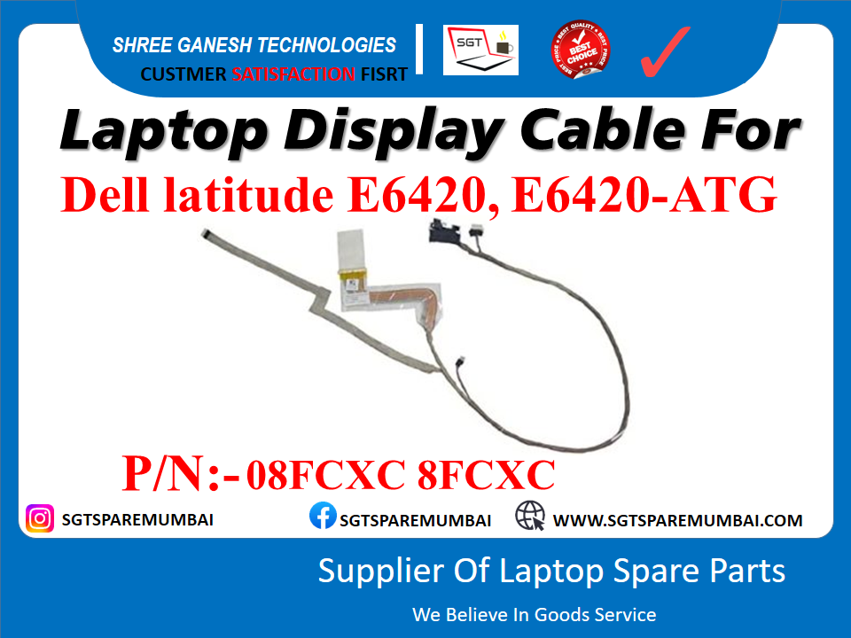 Dell latitude E6420, E6420-ATG рдХреЗ рд▓рд┐рдП рд▓реИрдкрдЯреЙрдк рдбрд┐рд╕реНрдкреНрд▓реЗ рдХреЗрдмрд▓ P/N: - 08FCXC 8FCXC