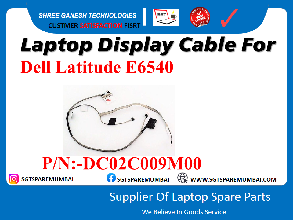 Dell Latitude E6540 рдХреЗ рд▓рд┐рдП рд▓реИрдкрдЯреЙрдк рдбрд┐рд╕реНрдкреНрд▓реЗ рдХреЗрдмрд▓ P/N:-DC02C009M00