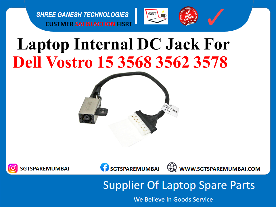Laptop Internal DC Jack For Dell Vostro 15 3568 3562 3578 P/N NO:-P63F
