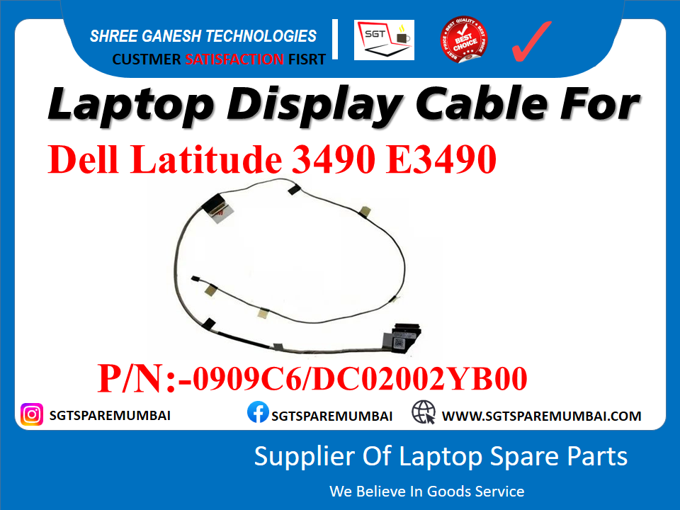 Dell Latitude 3490 E3490 рдХреЗ рд▓рд┐рдП рд▓реИрдкрдЯреЙрдк рдбрд┐рд╕реНрдкреНрд▓реЗ рдХреЗрдмрд▓ P/N:-0909C6/DC02002YB00
