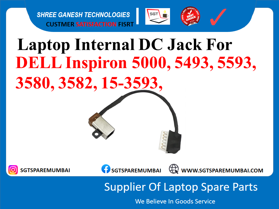 Laptop Internal DC Jack For DELL Inspiron 5000, 5493, 5593, 3580, 3582, 15-3593, P/N NO.-0228R6