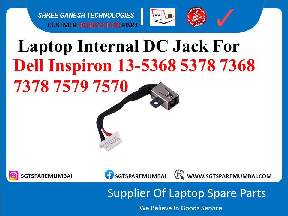 Laptop Internal DC Jack For Dell Inspiron 13-5368 5378 7368 7378 7579 7570 P/N NO:-55687569