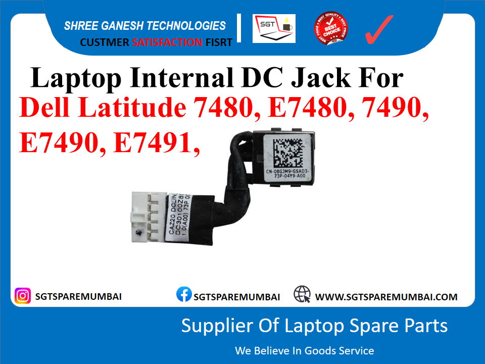 Dell Latitude 7480, E7480, 7490, E7490, E7491 рдХреЗ рд▓рд┐рдП рд▓реИрдкрдЯреЙрдк рдЖрдВрддрд░рд┐рдХ DC рдЬреИрдХ, P/N NO:-P73G,