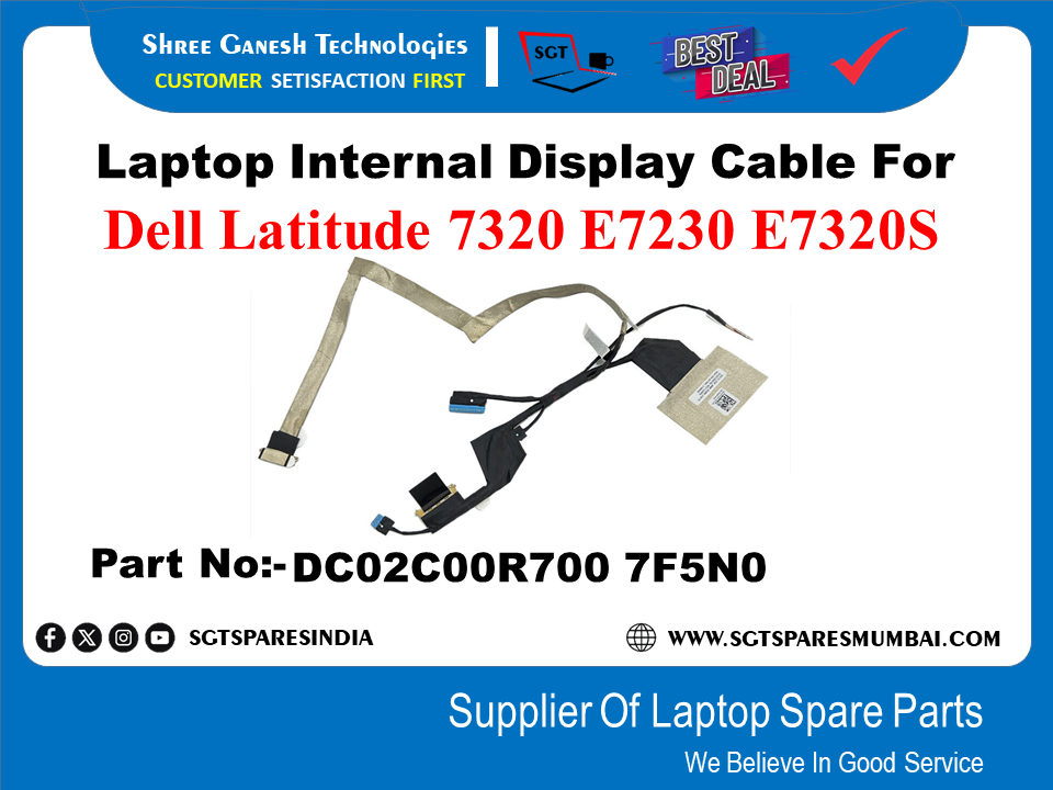 Dell Latitude 7320 E7230 E7320S рдкрд╛рд░реНрдЯ рдирдВрдмрд░ рдХреЗ рд▓рд┐рдП рд▓реИрдкрдЯреЙрдк рдЖрдВрддрд░рд┐рдХ рдбрд┐рд╕реНрдкреНрд▓реЗ рдХреЗрдмрд▓:-DC02C00R700 7F5N0