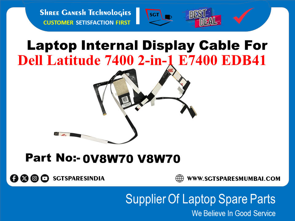 Dell Latitude 7400 2-in-1 E7400 EDB41 рдХреЗ рд▓рд┐рдП рд▓реИрдкрдЯреЙрдк рдЖрдВрддрд░рд┐рдХ рдбрд┐рд╕реНрдкреНрд▓реЗ рдХреЗрдмрд▓ рдкрд╛рд░реНрдЯ рдирдВрдмрд░:- 0V8W70 V8W70