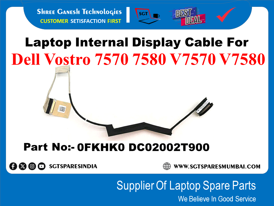 Dell Vostro 7570 7580 V7570 V7580 рдХреЗ рд▓рд┐рдП рд▓реИрдкрдЯреЙрдк рдЖрдВрддрд░рд┐рдХ рдбрд┐рд╕реНрдкреНрд▓реЗ рдХреЗрдмрд▓ рднрд╛рдЧ рд╕рдВрдЦреНрдпрд╛:- 0FKHKO DC020027900
