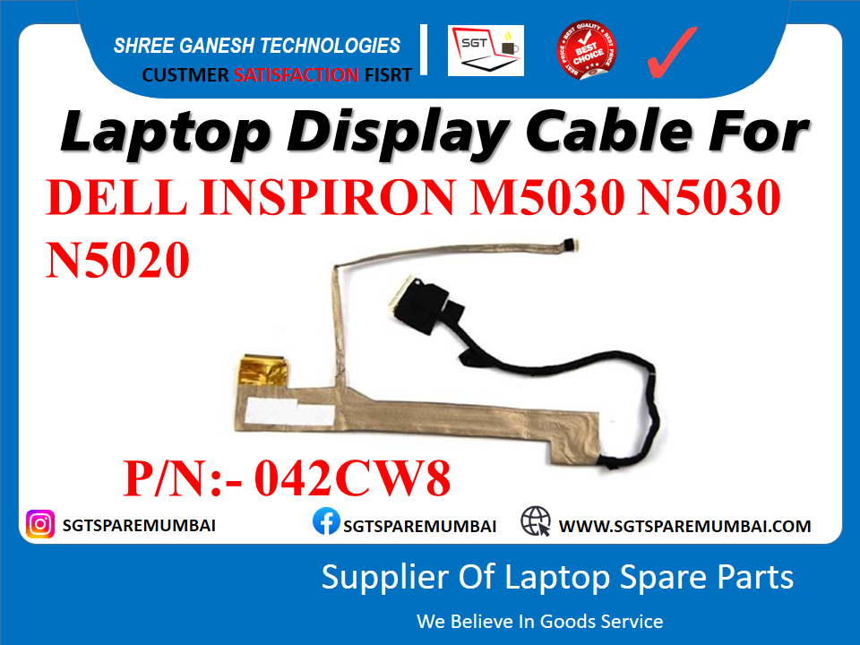 рд▓реИрдкрдЯреЙрдк рдбрд┐рд╕реНрдкреНрд▓реЗ рдХреЗрдмрд▓ DELL INSPIRON M5030 N5030 N5020 P/N:- 042CW8 рдХреЗ рд▓рд┐рдП