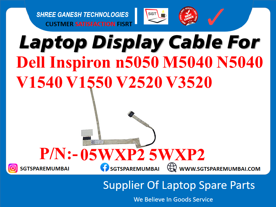 рдбреЗрд▓ рдЗрдВрд╕реНрдкрд┐рд░реЙрди n5050 M5040 N5040 V1540 V1550 V2520 V3520 рдХреЗ рд▓рд┐рдП рд▓реИрдкрдЯреЙрдк рдбрд┐рд╕реНрдкреНрд▓реЗ рдХреЗрдмрд▓ P/N:- 05WXP2 5WXP2