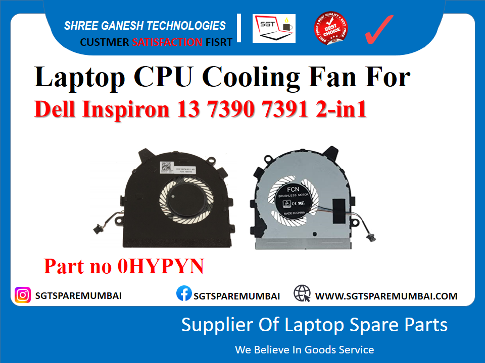 рд▓реИрдкрдЯреЙрдк CPU рдХреВрд▓рд┐рдВрдЧ рдлреИрди Dell Inspiron 13 7390 7391 2-in1 рдкрд╛рд░реНрдЯ рдирдВрдмрд░ 0HYPYN рдХреЗ рд▓рд┐рдП