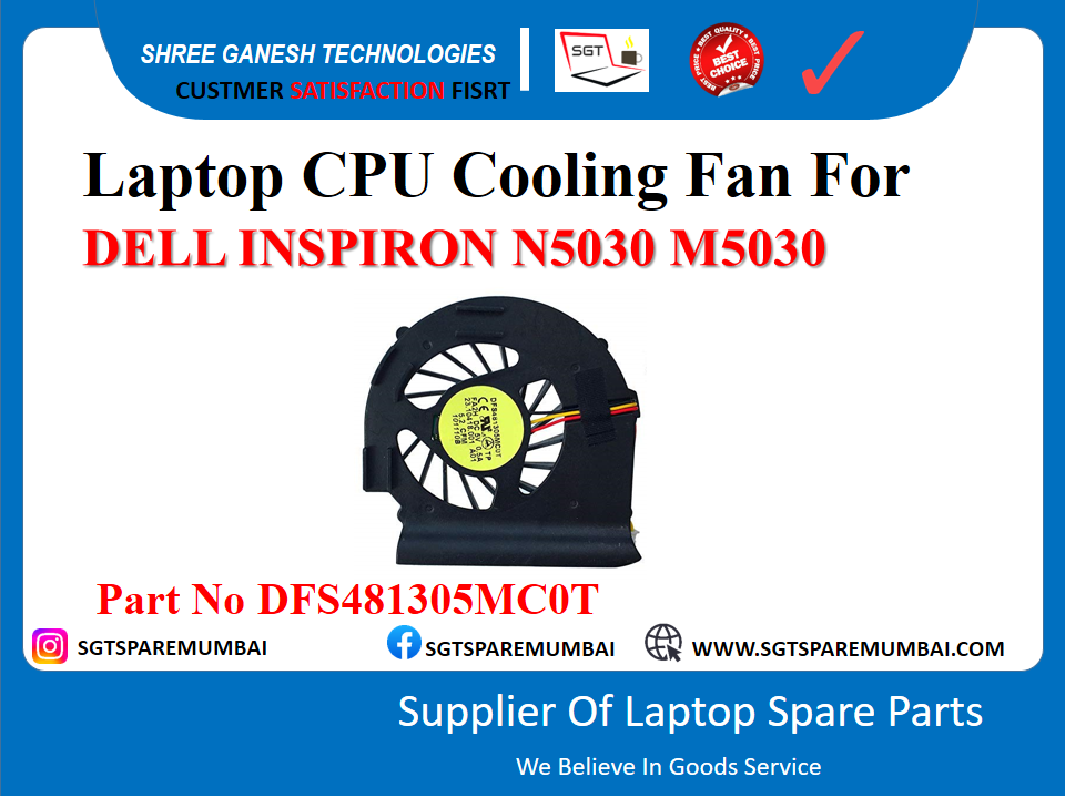 рд▓реИрдкрдЯреЙрдк CPU рдХреВрд▓рд┐рдВрдЧ рдлреИрди DELL INSPIRON N5030 M5030 рдкрд╛рд░реНрдЯ рдирдВрдмрд░ DFS481305MC0T рдХреЗ рд▓рд┐рдП