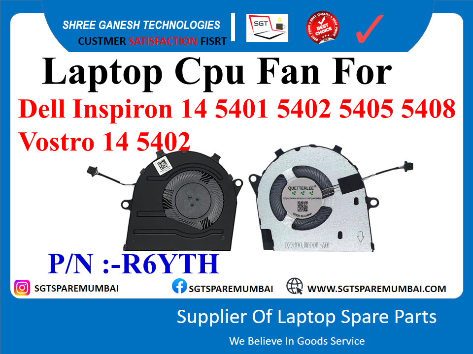Dell Inspiron 14 5401 5402 5405 5408 Vostro 14 5402 P/N :-R6YTH рдХреЗ рд▓рд┐рдП рд▓реИрдкрдЯреЙрдк рд╕реАрдкреАрдпреВ рдлреИрди