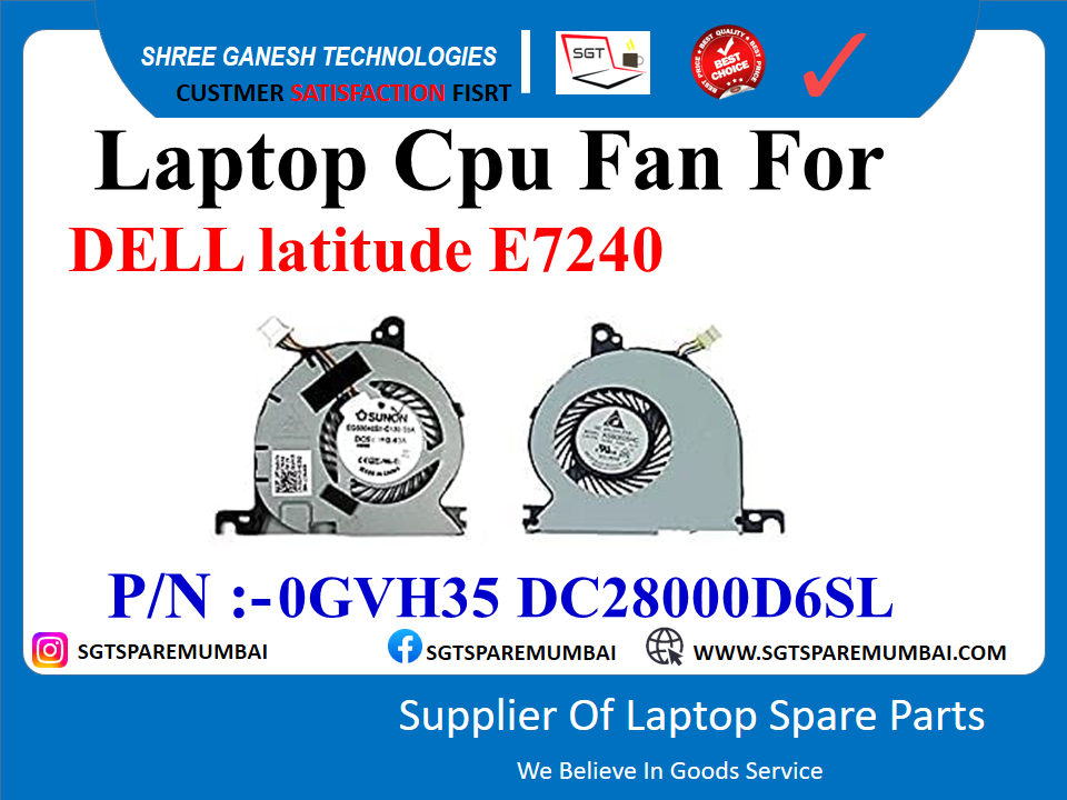 рд▓реИрдкрдЯреЙрдк рд╕реАрдкреАрдпреВ рдлреИрди DELL latitude E7240 рдХреЗ рд▓рд┐рдП P/N :-0GVH35 DC28000D6SL