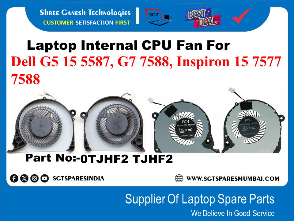 рд▓реИрдкрдЯреЙрдк рдЗрдВрдЯрд░рдирд▓ CPU+GPU рдлреИрди Dell G5 15 5587, G7 7588, Inspiron 15 7577 7588 рдХреЗ рд▓рд┐рдП рдкрд╛рд░реНрдЯ рдирдВрдмрд░:-OTJHF2 TJHF2