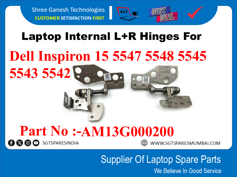 Laptop Internal L+R Hinges For Dell Inspiron 15 5547 5548 5545 5543 Part No :-AM13G000200