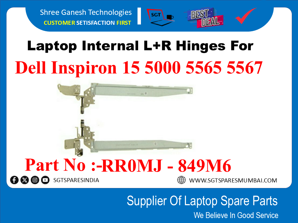 Laptop Internal L+R Hinges For Dell Inspiron 15 5000 5565 5567 Part No :-RROMJ - 849M6