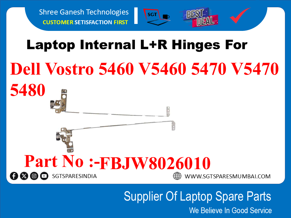 Dell Vostro 5460 V5460 5470 V5470 5480 g wl g I के लिए लैपटॉप इंटरनल L+R हिंज, पार्ट नंबर:-FBJWS8026010 | Dell Vostro 5460 V5460 5470 V5470 5480 के लिए लैपटॉप इंटरनल L+R हिंज, पार्ट नंबर:-FBJWS8026010