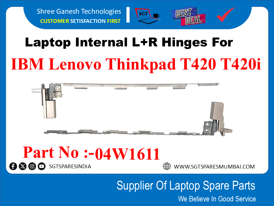Laptop Internal L+R Hinges ForIBM Lenovo Thinkpad T420 T420i Part No :-04W1611