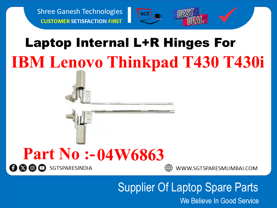 Laptop Internal L+R Hinges ForIBM Lenovo Thinkpad T430 T4301 Part No :-04W6863