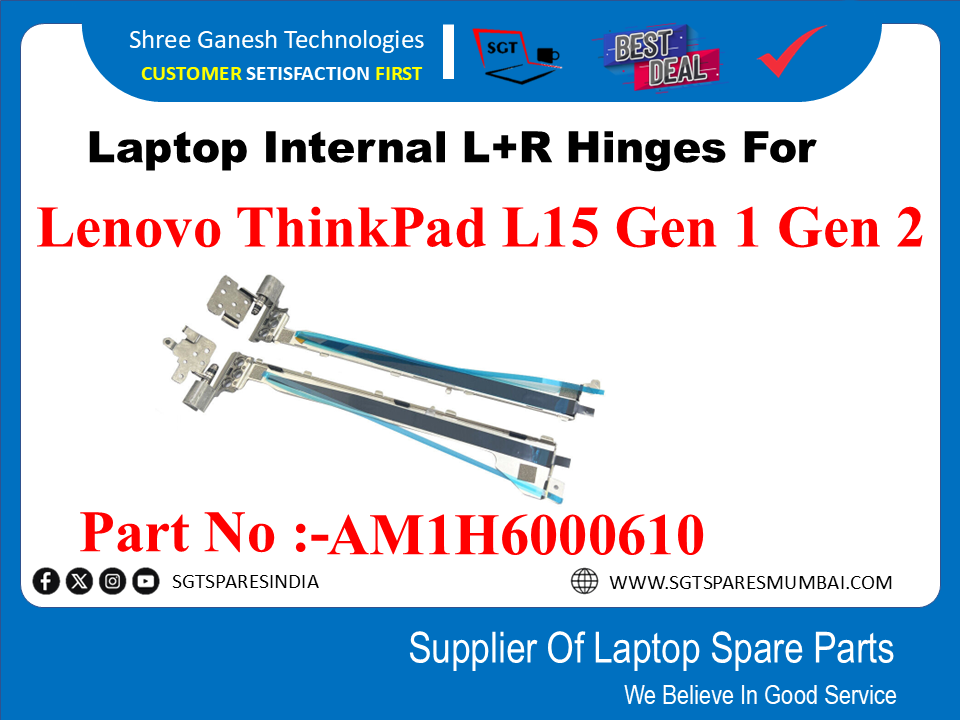 Laptop Internal L+R Hinges For Lenovo ThinkPad L15 Gen 1 Gen 2 PART NO AM1H6000610
